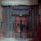 Carved wooden door of the Main Temple