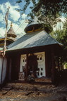 Cubical wooden shrine